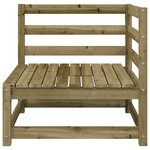 vidaXL Canapé de jardin et repose-pieds 2 places bois de pin imprégné
