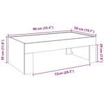 vidaXL Table basse avec LED infini chêne marron 90x50x30 cm
