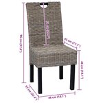 vidaXL Chaises à manger lot de 4 rotin Kubu bois de manguier
