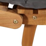 vidaXL Chaise longue avec coussin Bois d'acacia solide Gris foncé