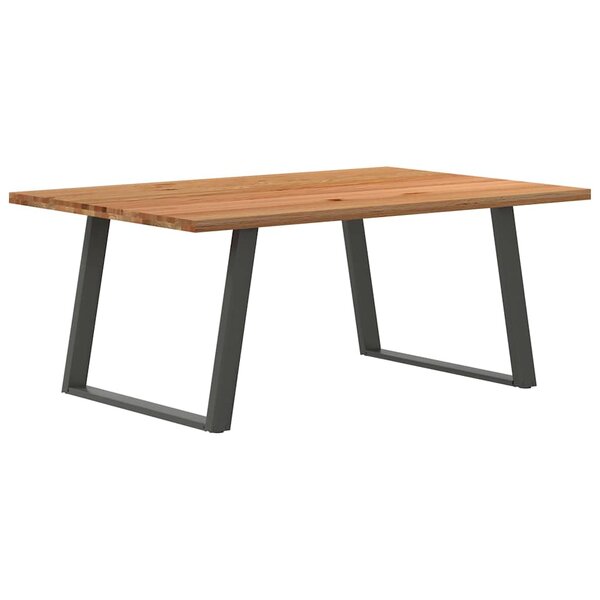 vidaXL Table à manger marron clair bois de chêne massif rectangulaire