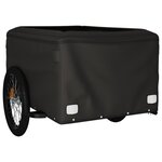 vidaXL Remorque de vélo noir et gris 45 kg fer