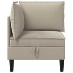 vidaXL Canapé d'angle avec rangement Sable Velours