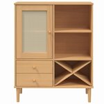 vidaXL Buffet SENJA aspect rotin marron 90x40x112cm bois massif de pin