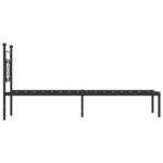 vidaXL Cadre de lit métal avec tête de lit noir 75x190 cm