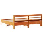 vidaXL Cadre de lit sans matelas cire marron 200x200cm bois pin massif