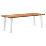 vidaXL Table à manger marron clair bois de chêne massif rectangulaire