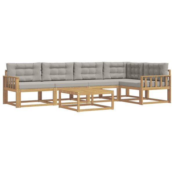 vidaXL Ensemble de canapés d'extérieur 6 pc Blanc et gris clair