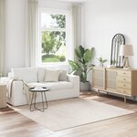 Tapis Shaggy avec dos en latex Crème 200x200 cm