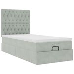 vidaXL Cadre de lit ottoman et matelas gris clair 100x200 cm velours
