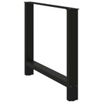 vidaXL Pieds de table à manger Noir 2 pièces 100x(72-73) cm Acier