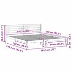 vidaXL Cadre de lit Marron cire 180 x 210 cm Bois massif en pin