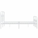 vidaXL Cadre de lit métal sans matelas et pied de lit blanc 120x200 cm