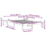 vidaXL Cadre de lit avec tables de chevet Naturel 160 x 210 cm