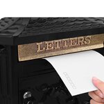 vidaXL Boîte aux lettres murale avec stockage Noir 40.5 x 15.5 x 44 cm