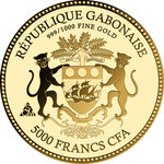 Monnaie SALVATOR MUNDI Da Vinci 1/200 Oz Or 5000 Francs Gabon