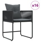 vidaXL Ensemble de salle à manger de jardin de 22 pièces avec coussins en acier et rotin synthétique
