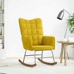vidaXL Chaise à bascule Jaune Velours
