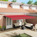 vidaXL Auvent Rétractable Automatique avec LED Rouge 500x300 cm
