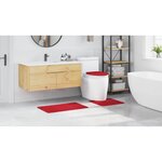 vidaXL Tapis de bain 3 Pièces Rouge 50 x 50 cm Polypropylène