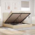 VidaXL Cadre de lit ottoman avec matelas crème 200x200cm tissu