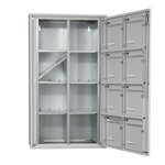 Bloc collectif Leabox  2x4  grade 3  simple face  Extérieur  fixation murale  Gris clair RAL 7035 finition brillante