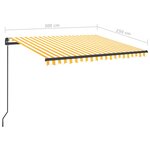 vidaXL Auvent manuel rétractable avec LED 3x2 5 m Jaune et blanc