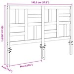 vidaXL Tête de lit Marron cire 145.5 x 4 x 104 cm Bois massif en pin
