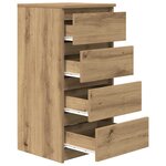 vidaXL Buffet chêne artisanal 37 5x35x76 cm bois d'ingénierie