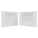 vidaXL Paroi de tente de réception 2 Pièces avec fenêtre PE Blanc