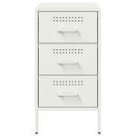 vidaXL Table de chevet blanc 36x39x68 cm acier laminé à froid