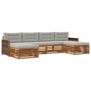 vidaXL Ensemble de canapés d'extérieur 6 pc Bois d'Acacia Massif