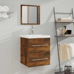 vidaXL Armoire de salle de bain avec miroir Chêne fumé 41x38 5x48 cm