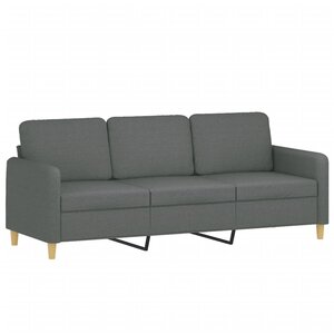 vidaXL Canapé à 3 places Gris foncé 180 cm Tissu