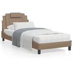 vidaXL Lit avec matelas cappuccino 80x200 cm similicuir