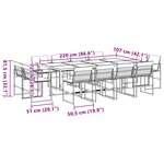 vidaXL Ensemble à manger de jardin avec coussins 13Pièces blanc textilène