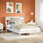 vidaXL Lit bibliothèque sans matelas blanc 140x200 cm bois pin massif
