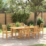 vidaXL Ensemble de salle à manger pour jardin Autre 7 Pièces Marron