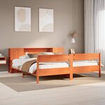vidaXL Lit bibliothèque sans matelas cire marron 180x200 cm pin massif