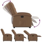 vidaXL Fauteuil inclinable électrique marron tissu