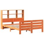 vidaXL Cadre de lit sans matelas cire marron 135x190cm bois pin massif