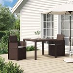 vidaXL Chaises de jardin salle à manger 2 Pièces Marron et gris clair PP