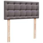 vidaXL Sommier à lattes de lit avec matelas Gris 100x200 cm Similicuir
