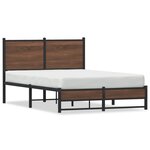 vidaXL Cadre de lit en métal sans matelas chêne marron 120x190 cm