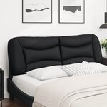 vidaXL Coussin de tête de lit Hvar noir 160 cm similicuir