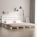 vidaXL Cadre de lit Blanc 140x200 cm Bois de pin massif