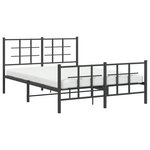 vidaXL Cadre de lit métal sans matelas avec pied de lit noir 140x200cm