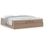 VidaXL Cadre de lit ottoman et matelas cappuccino 200x200cm similicuir