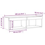 vidaXL Meuble TV avec lumières LED sonoma gris 100x30x30 cm