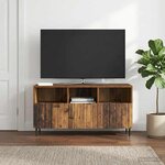 vidaXL Meuble TV Bois ancien 102 x 34 5 x 50 cm Bois d'ingénierie